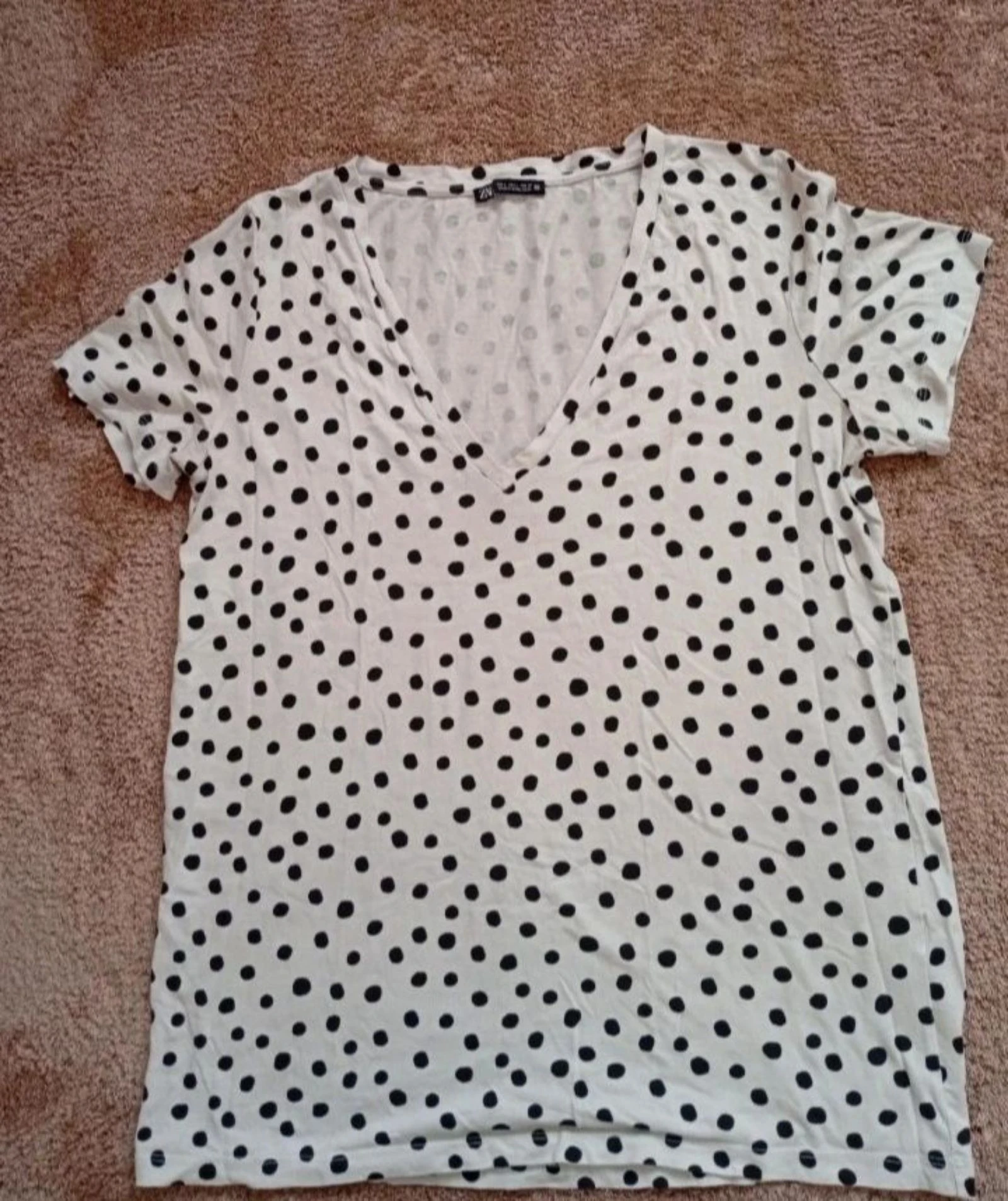 Zara Polka Dot T-Shirt | Size L – photo 2